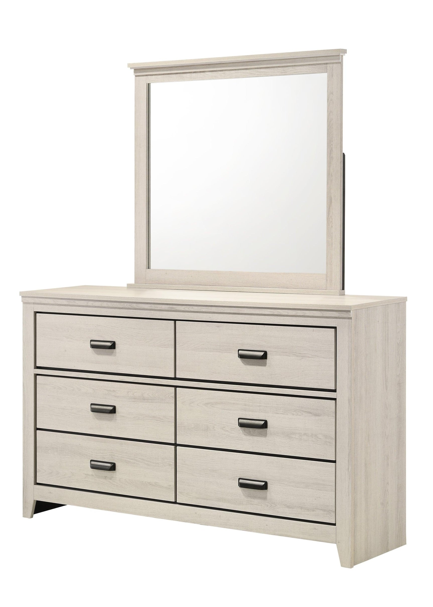 Carter White Modern Contemporary Solid Wood And Veneers 6-Drawers Dresser - Ella Furniture