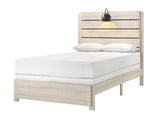 Carter White Modern Contemporary Solid Wood And Veneers LED King Bed - Ella Furniture