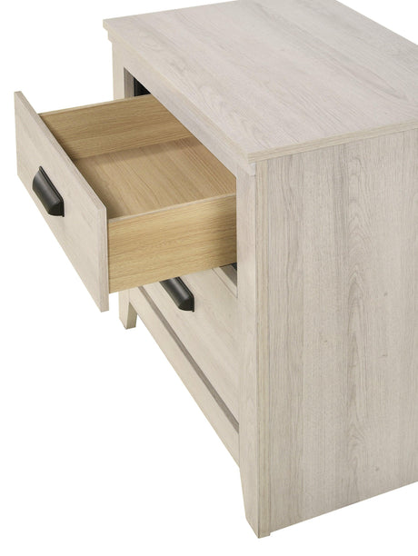 Carter White Modern Contemporary Solid Wood And Veneers LED Queen Bed - Ella Furniture