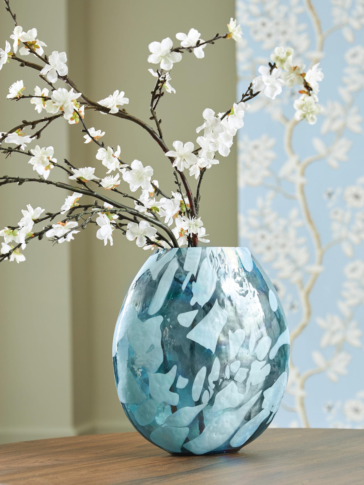 Cartshaw Iridescent Teal Vase from Ella Furniture