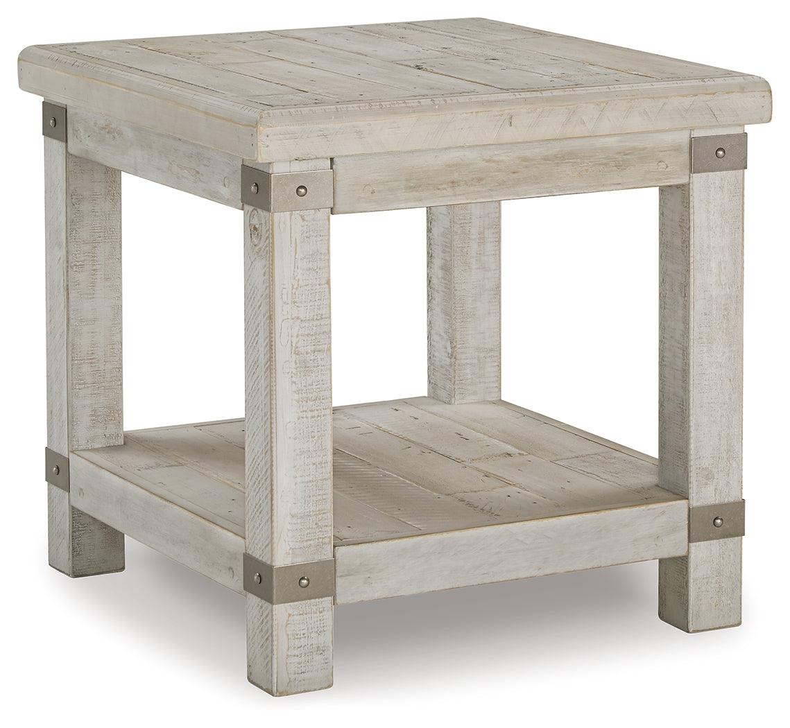 Carynhurst White Wash Gray 2 End Tables - Ella Furniture