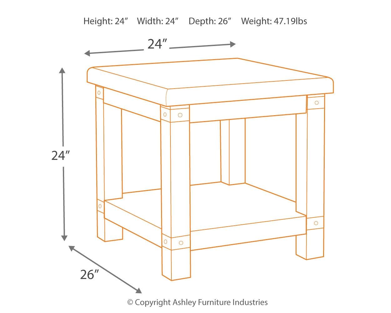 Carynhurst White Wash Gray 2 End Tables - Ella Furniture