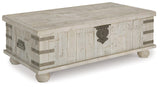 Carynhurst White Wash Gray Coffee Table With 1 End Table - Ella Furniture