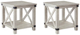 Carynhurst Whitewash 2 End Tables - Ella Furniture