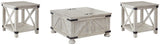 Carynhurst Whitewash Coffee Table With 2 End Tables - Ella Furniture