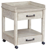 Carynhurst Whitewash Home Office Desk And Storage - Ella Furniture