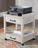 Carynhurst Whitewash Home Office Desk And Storage - Ella Furniture