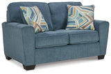 Cashton Blue Sofa And Loveseat - Ella Furniture