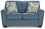 Cashton Blue Sofa And Loveseat - Ella Furniture