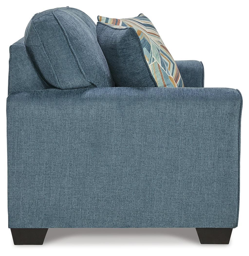 Cashton Blue Sofa And Loveseat - Ella Furniture