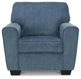 Cashton Blue Sofa, Loveseat, Chair And Ottoman - Ella Furniture