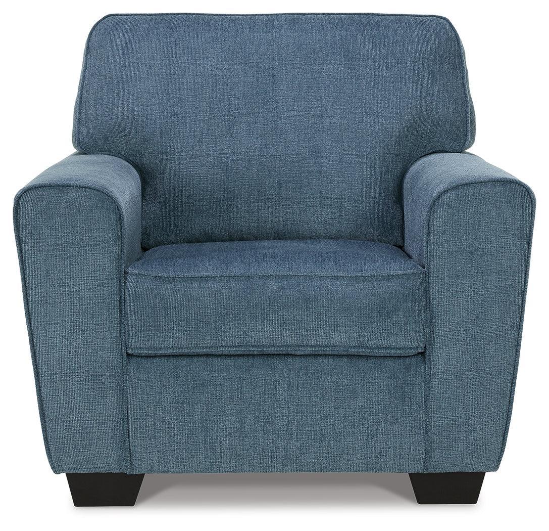 Cashton Blue Sofa, Loveseat, Chair And Ottoman - Ella Furniture