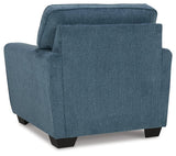 Cashton Blue Sofa, Loveseat, Chair And Ottoman - Ella Furniture