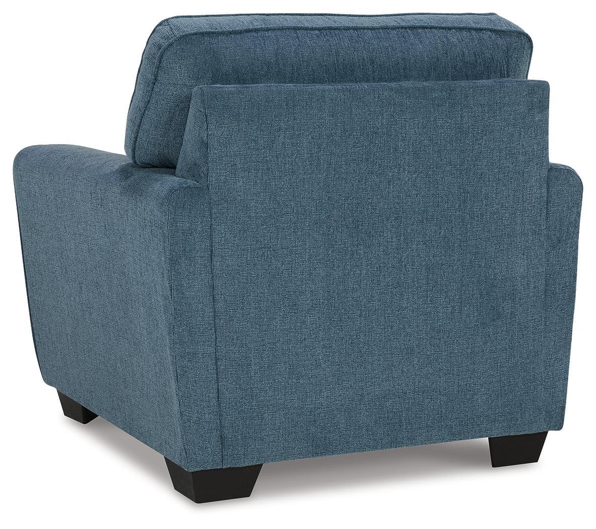 Cashton Blue Sofa, Loveseat, Chair And Ottoman - Ella Furniture