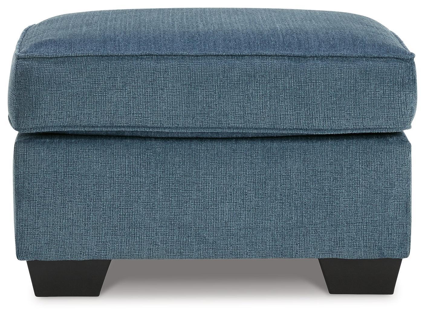 Cashton Blue Sofa, Loveseat, Chair And Ottoman - Ella Furniture