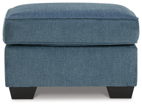 Cashton Blue Sofa, Loveseat, Chair And Ottoman - Ella Furniture