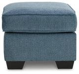 Cashton Blue Sofa, Loveseat, Chair And Ottoman - Ella Furniture