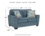 Cashton Blue Sofa, Loveseat, Chair And Ottoman - Ella Furniture