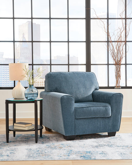 Cashton Blue Sofa, Loveseat, Chair And Ottoman - Ella Furniture