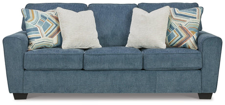 Cashton Blue Sofa, Loveseat, Chair And Ottoman - Ella Furniture