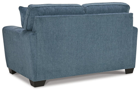 Cashton Blue Sofa, Loveseat, Chair And Ottoman - Ella Furniture