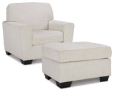 Cashton Snow Chair And Ottoman - Ella Furniture