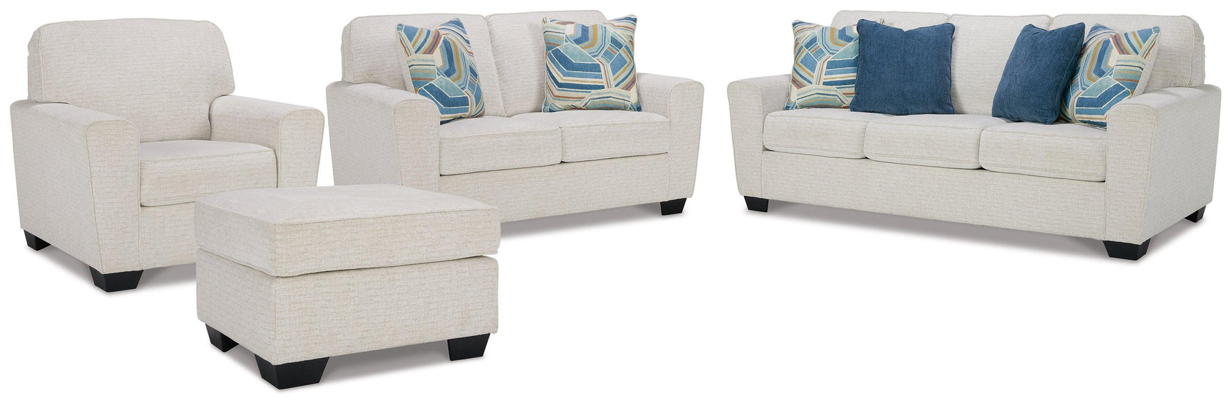 Cashton Snow Sofa, Loveseat, Chair And Ottoman - Ella Furniture