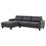 Caspian Upholstered Curved Arms Sectional Sofa Grey 509540 - Ella Furniture