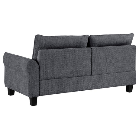 Caspian Upholstered Curved Arms Sectional Sofa Grey 509540 - Ella Furniture