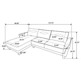 Caspian Upholstered Curved Arms Sectional Sofa Grey 509540 - Ella Furniture