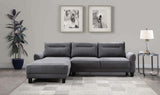Caspian Upholstered Curved Arms Sectional Sofa Grey 509540 - Ella Furniture