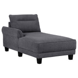 Caspian Upholstered Curved Arms Sectional Sofa Grey 509540 - Ella Furniture