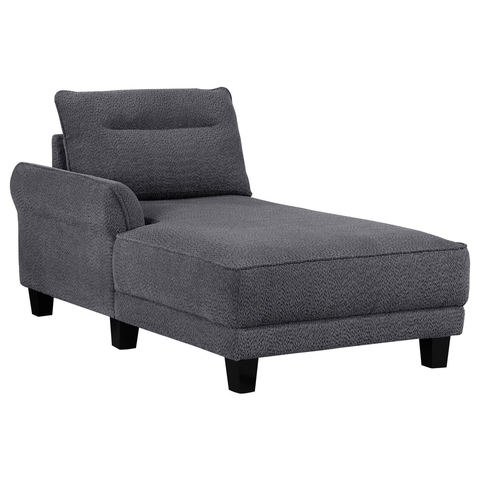 Caspian Upholstered Curved Arms Sectional Sofa Grey 509540 - Ella Furniture