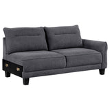 Caspian Upholstered Curved Arms Sectional Sofa Grey 509540 - Ella Furniture