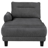 Caspian Upholstered Curved Arms Sectional Sofa Grey 509540 - Ella Furniture