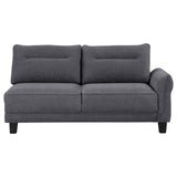 Caspian Upholstered Curved Arms Sectional Sofa Grey 509540 - Ella Furniture