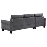 Caspian Upholstered Curved Arms Sectional Sofa Grey 509540 - Ella Furniture