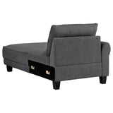 Caspian Upholstered Curved Arms Sectional Sofa Grey 509540 - Ella Furniture