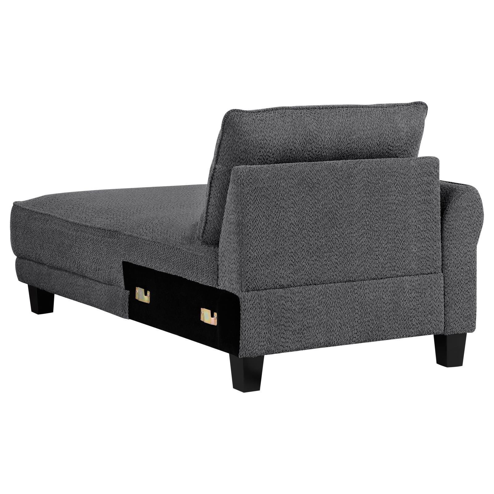 Caspian Upholstered Curved Arms Sectional Sofa Grey 509540 - Ella Furniture