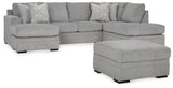 Casselbury Cement 2-Piece Sectional With Ottoman - Ella Furniture