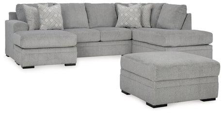 Casselbury Cement 2-Piece Sectional With Ottoman - Ella Furniture