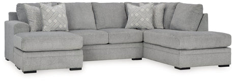 Casselbury Cement 2-Piece Sectional With Ottoman - Ella Furniture
