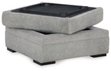 Casselbury Cement 2-Piece Sectional With Ottoman - Ella Furniture