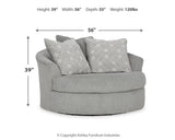 Casselbury Cement Chair And Ottoman - Ella Furniture