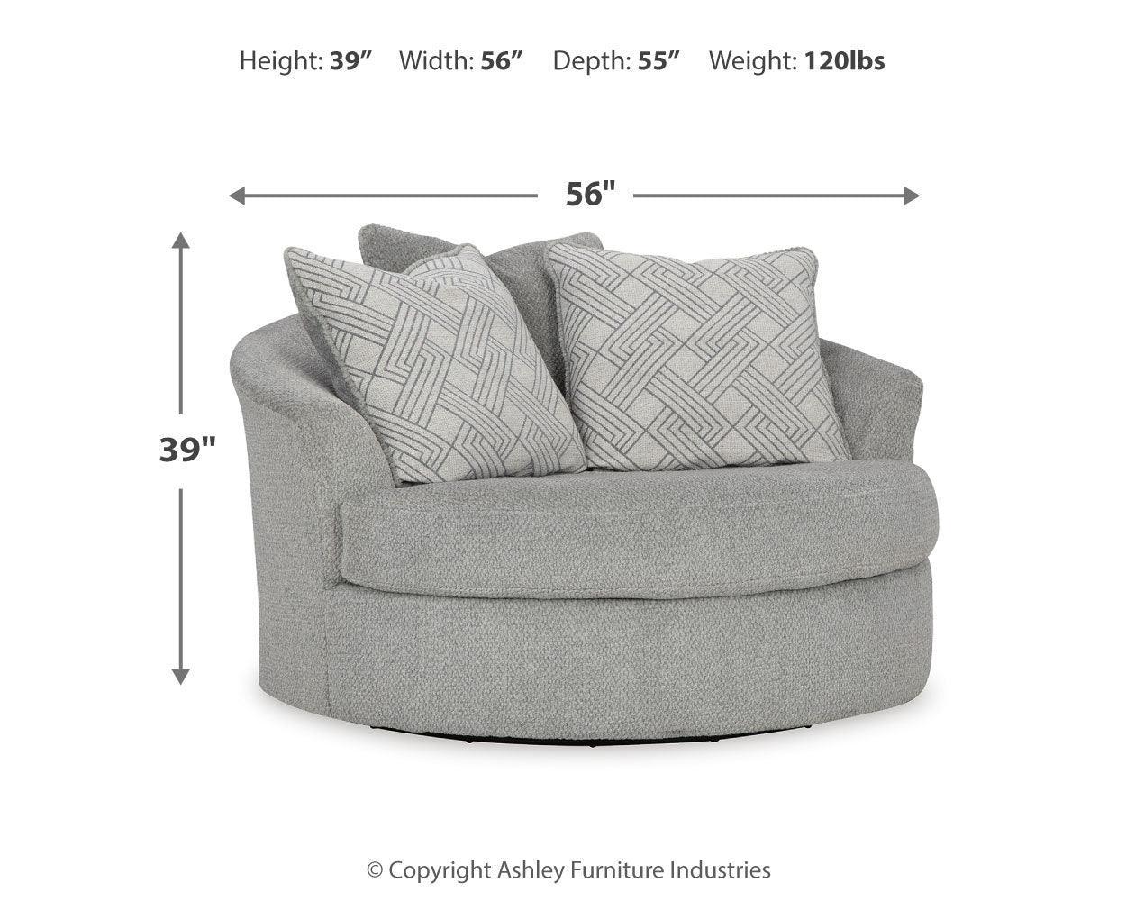 Casselbury Cement Chair And Ottoman - Ella Furniture