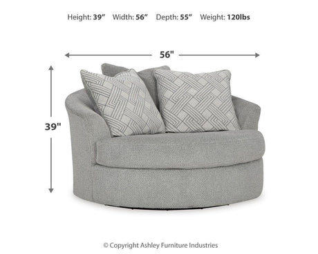 Casselbury Cement Chair And Ottoman - Ella Furniture