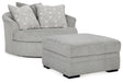 Casselbury Cement Chair And Ottoman - Ella Furniture