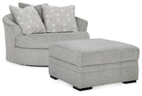 Casselbury Cement Chair And Ottoman - Ella Furniture
