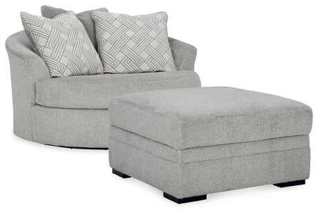 Casselbury Cement Chair And Ottoman - Ella Furniture