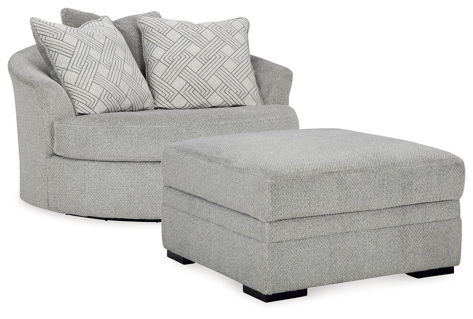 Casselbury Cement Chair And Ottoman - Ella Furniture